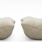 White Teddy Modern Ergonomic Accent Armless Floor Sofa Lounge Chair and Ottomam