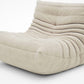 White Teddy Modern Ergonomic Accent Armless Floor Sofa Lounge Chair and Ottomam