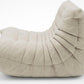 White Teddy Modern Ergonomic Accent Armless Floor Sofa Lounge Chair and Ottomam