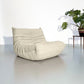White Teddy Modern Ergonomic Accent Armless Floor Sofa Lounge Chair and Ottomam