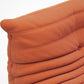 Orange Corduroy Ergonomic Accent Armless Floor Sofa Lounge Chair and Ottoman
