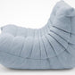 Light Blue Suede Modern Ergonomic Accent Armless Floor Sofa Lounge Chair