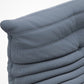 Blue Grey Corduroy Ergonomic Accent Armless Floor Sofa Lounge Chair and Ottoman
